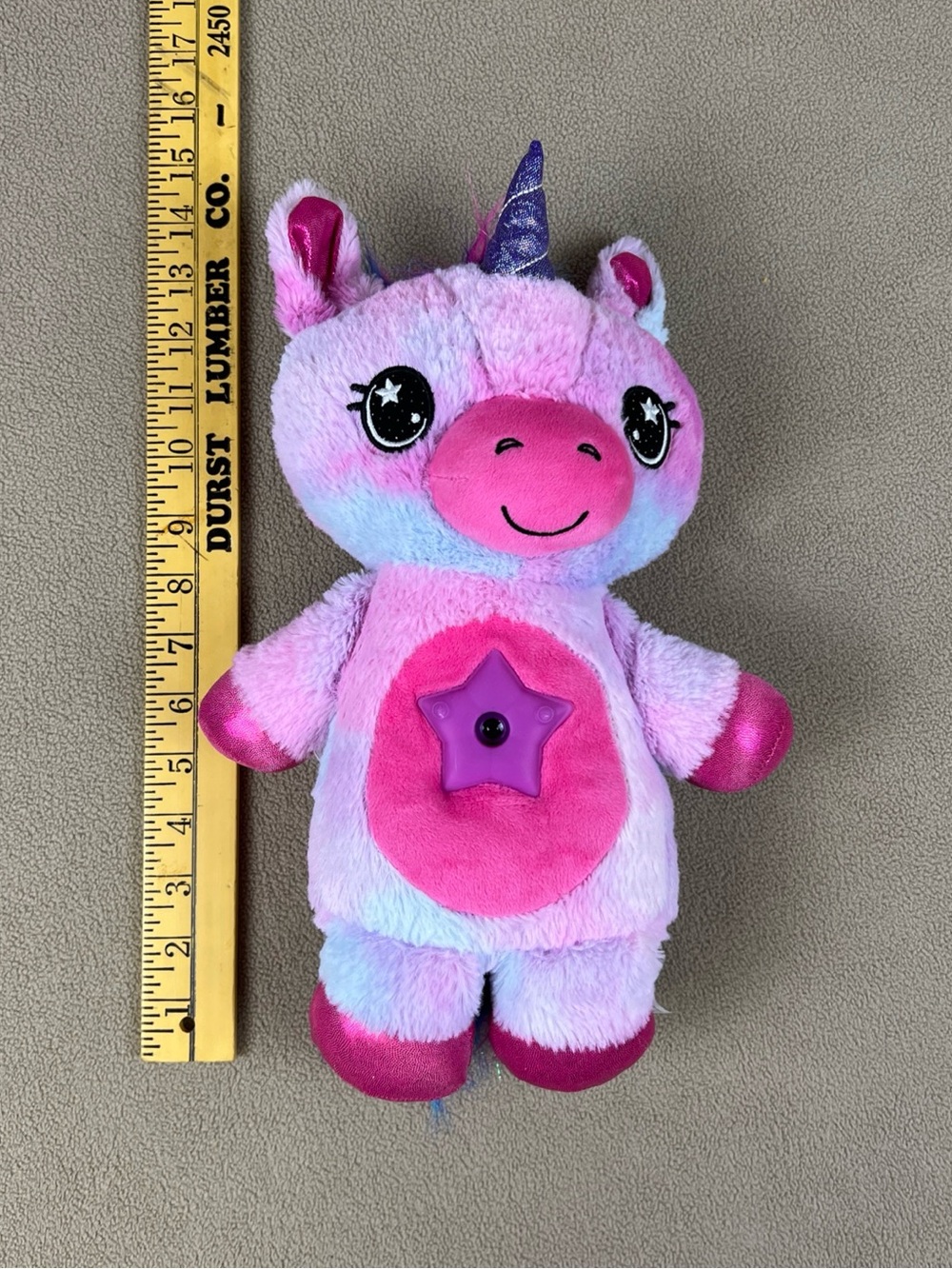 Star Belly Dream Lites Unicorn Plush Stuffed Animal Toy. Purple. 13". Untested